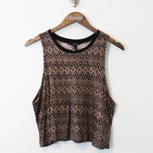 Forever 21 Zigzag Print Muscle Tank Medium